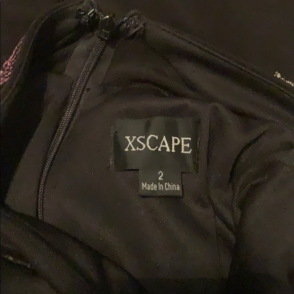 Xscape Formal Black Floral Dress - Picture 3 of 7